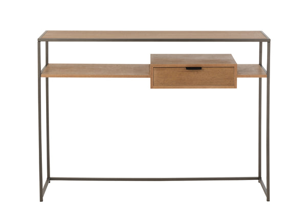 J Line Console 1 Lade Hout/ Metaal Naturel - Majorr