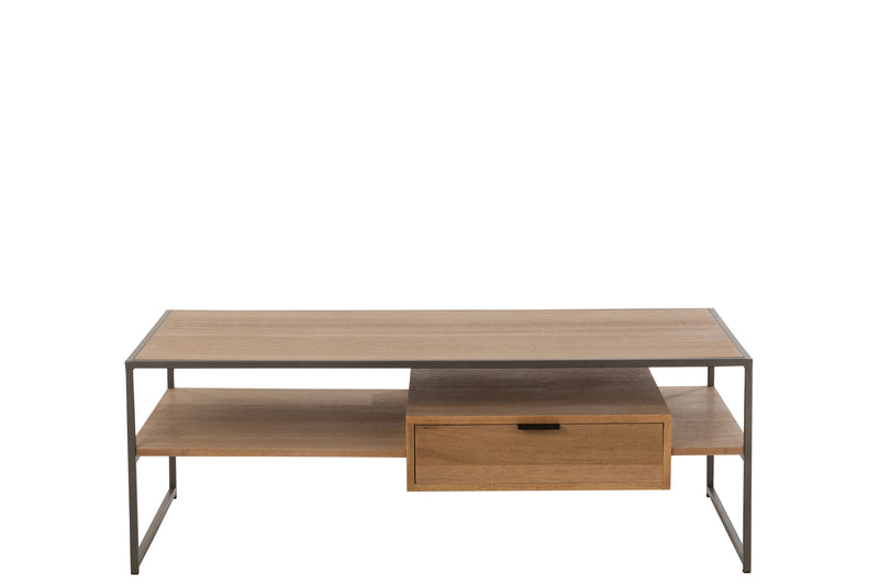 J Line Tv Tafel 1 Lade Hout/ Metaal Naturel - Majorr