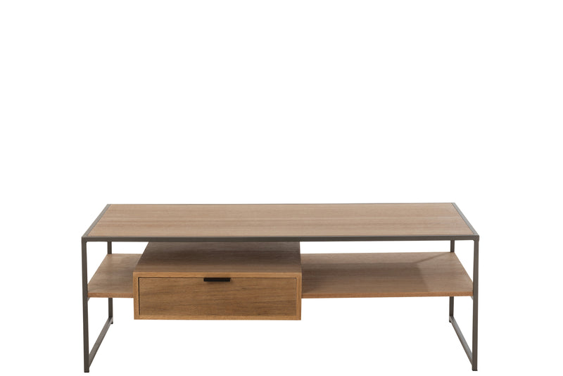 J Line Tv Tafel 1 Lade Hout/ Metaal Naturel - Majorr