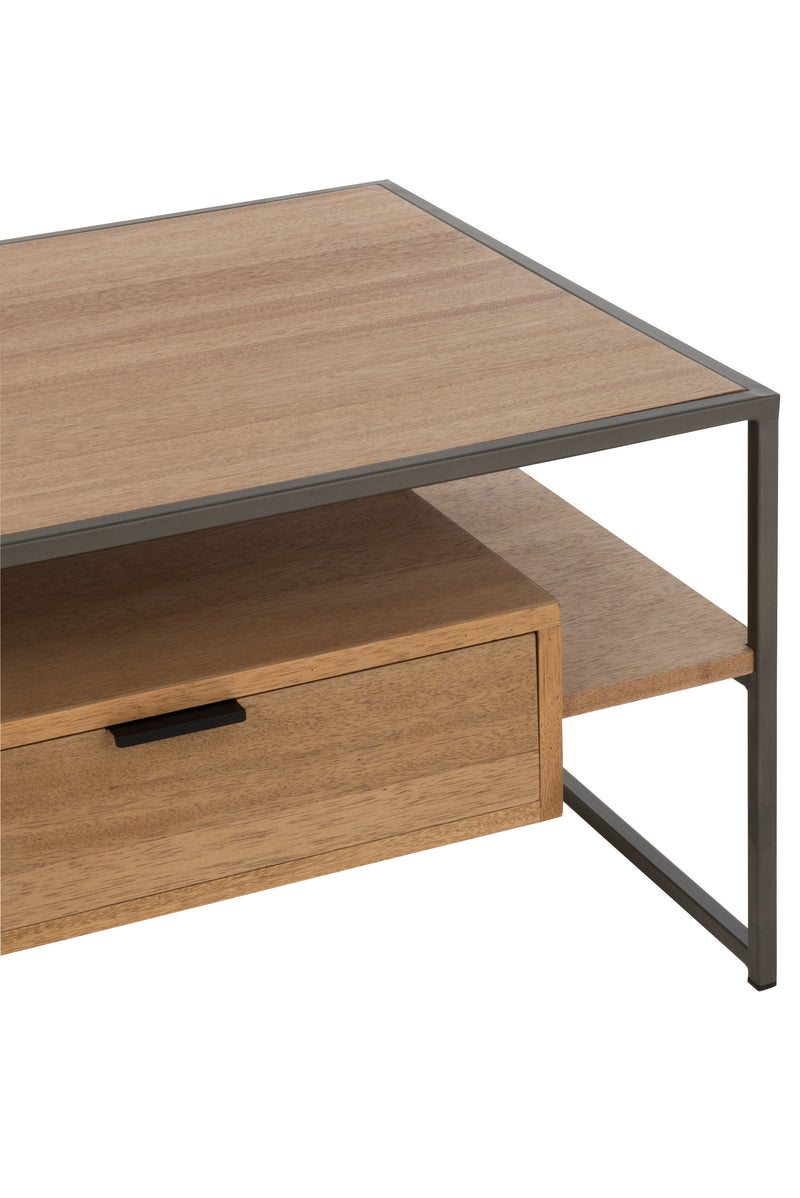 J Line Tv Tafel 1 Lade Hout/ Metaal Naturel - Majorr