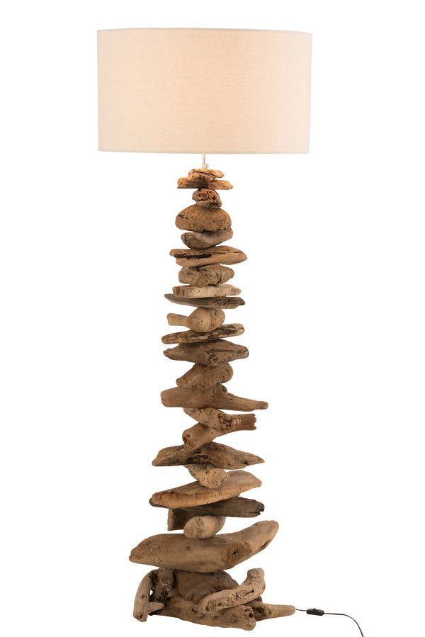 J Line Lamp+Kap Drijfhout Naturel/ Beige L - Majorr