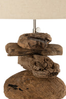 J Line Lamp+Kap Drijfhout Naturel/ Beige L - Majorr