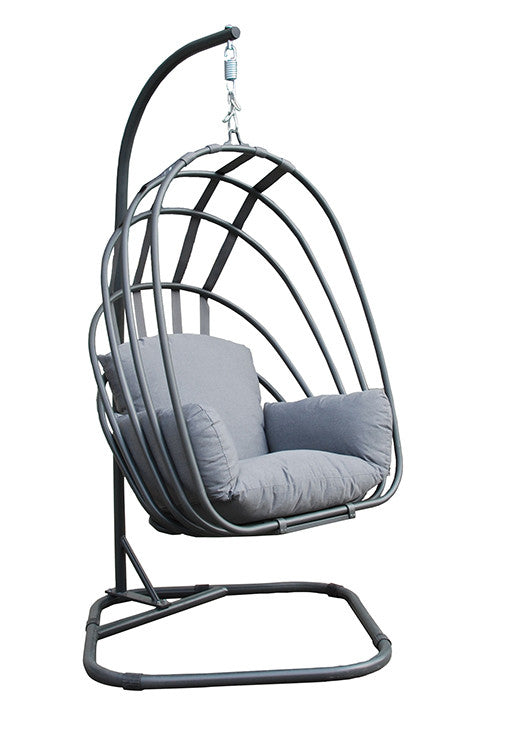 Garden Impressions Suez foldable swing chair -carbon black/ licht grijs - Majorr