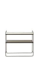 J Line Console Marmer 2 Planken Mdf/ ijzer Zwart - Majorr