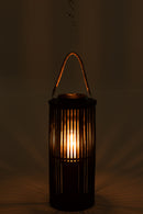 J Line Lantaarn Tube Bamboe Zwart S - Majorr