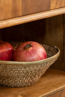 J Line Mandje Goud Boord Rotan Naturel - Majorr