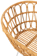 J Line Kinderbed+Matras Rotan/ Metaal Naturel/ Wit - Majorr