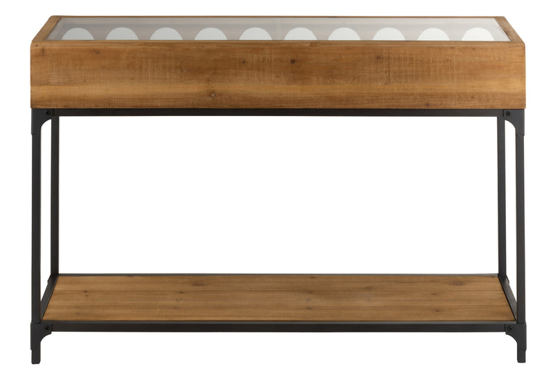 J Line Console Voor Wijnflessen Hout Naturel - Majorr