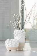 J Line Bloempot Anemone Keramiek Wit/ Beige - Majorr