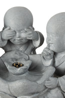 J Line Fontein Monnik Horen/ Zien/ Zilverjgen Poly Grijs - Majorr