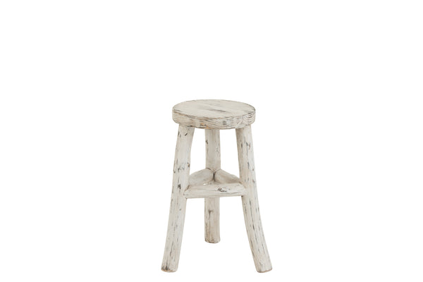 J Line Kruk Ibiza Rond Hout White Wash - Majorr