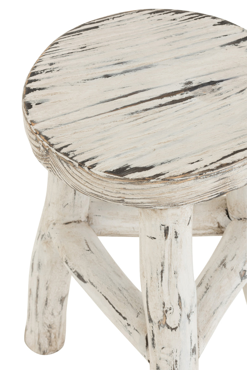 J Line Kruk Ibiza Rond Hout White Wash - Majorr