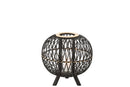 J Line Lantaarn Bol + Voet Bamboe Zwart/ Naturel M - Majorr