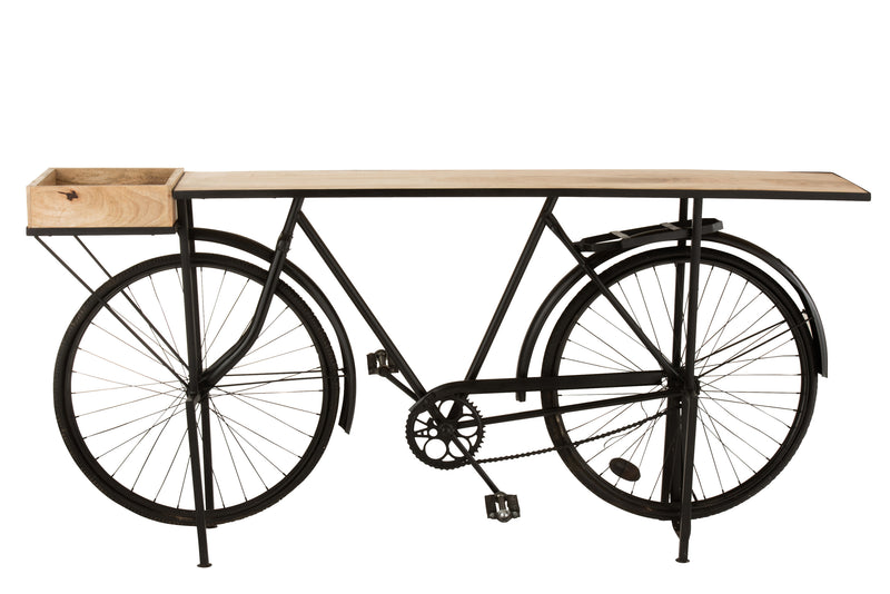 J Line Console Fiets Metaal/ Mangohout Zwart/ Naturel - Majorr