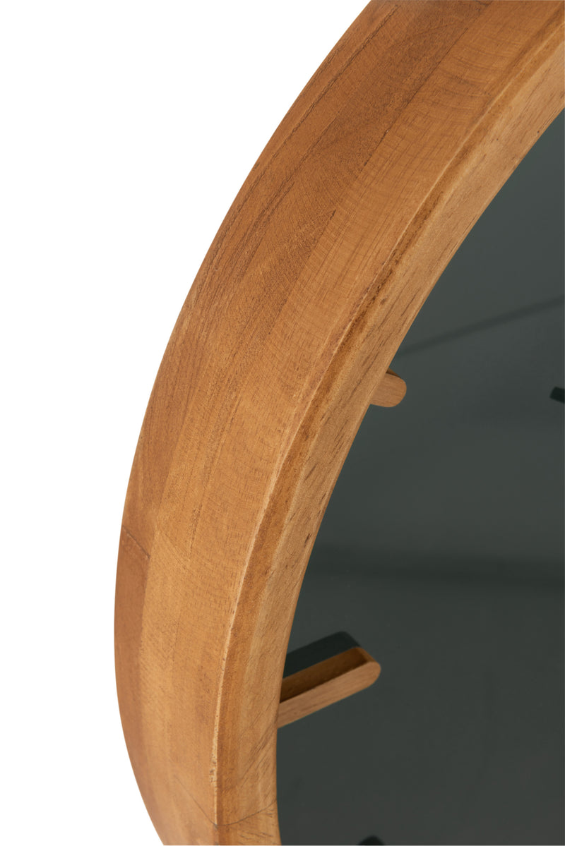 J Line Wandklok Rond Hout/ Glas Bruin/ Zwart S - Majorr