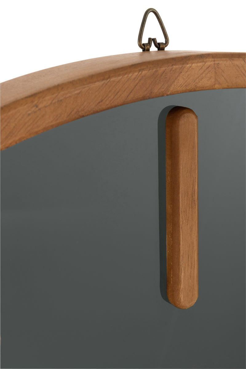 J Line Wandklok Rond Hout/ Glas Bruin/ Zwart M - Majorr