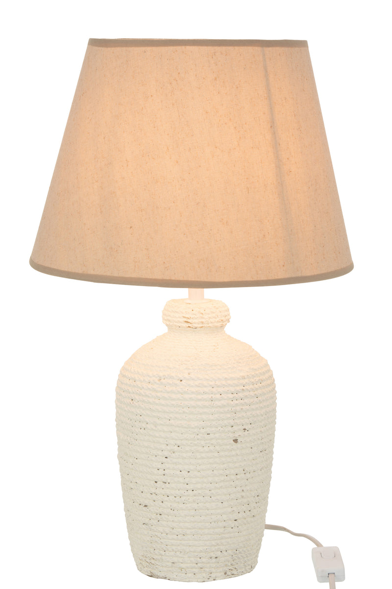 J Line Lamp Esmee Cement/ Textiel Wit/ Beige - Majorr