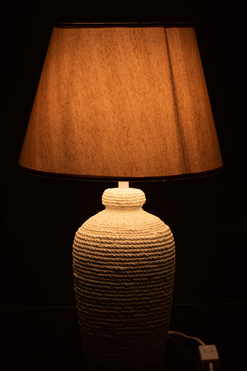 J Line Lamp Esmee Cement/ Textiel Wit/ Beige - Majorr