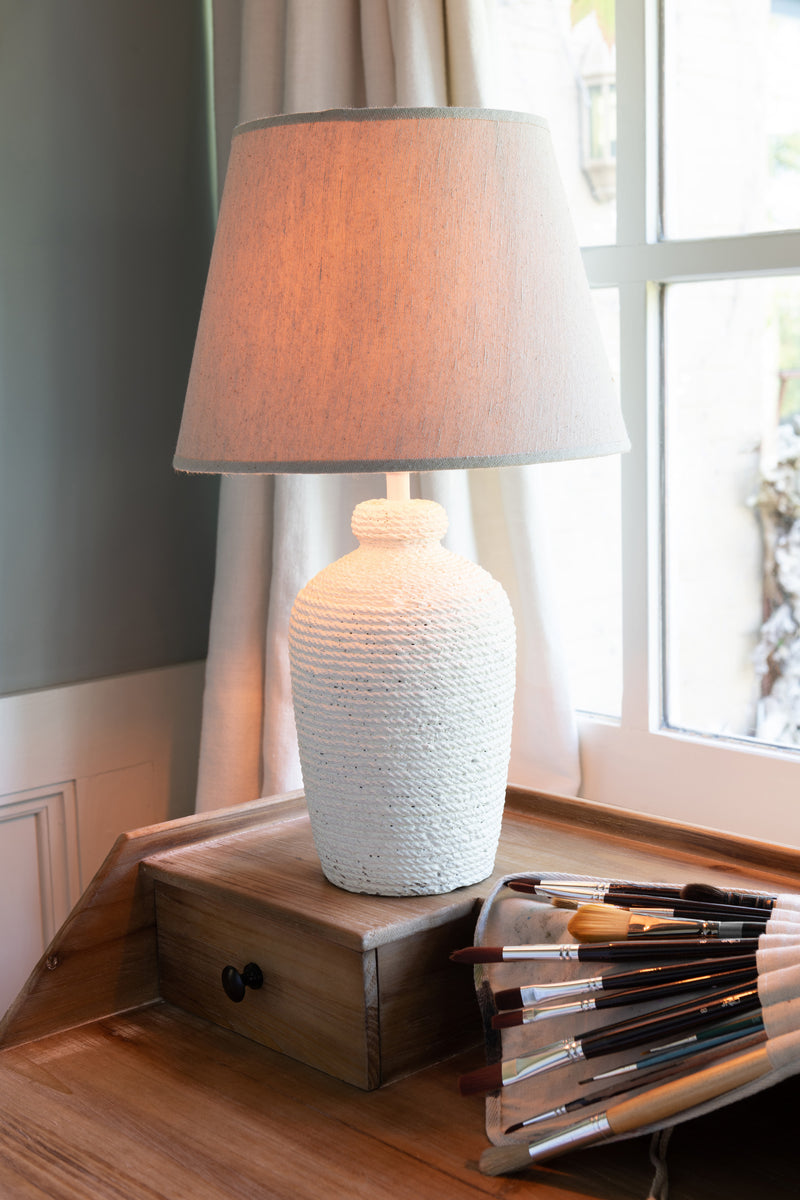 J Line Lamp Esmee Cement/ Textiel Wit/ Beige - Majorr