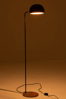 J Line Staande Lamp Evy Ijzer/ Hout Zwart/ Naturel - Majorr
