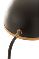 J Line Staande Lamp Evy Ijzer/ Hout Zwart/ Naturel - Majorr