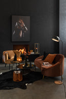 J Line Staande Lamp Evy Ijzer/ Hout Zwart/ Naturel - Majorr