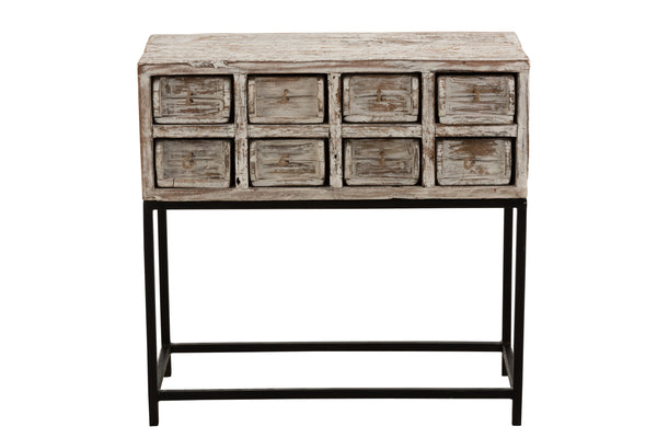 J Line Console 8 Lades Gerecycled Hout White wash - Majorr