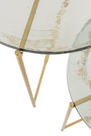 J Line Tweedelige Bijzettafel Obi Glas/ ijzer - Majorr
