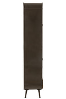 J Line Kast Hoog 3 Lades Metaal/ Hout Zwart/ Naturel - Majorr