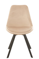 J Line Eetkamerstoel Helene Metaal/ Textiel Beige - Majorr