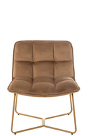 J Line Loungestoel Lisa Metaal/ Textiel Bruin - Majorr