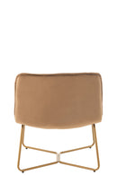 J Line Loungestoel Lisa Metaal/ Textiel Bruin - Majorr