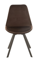 J Line Eetkamerstoel Helene Metaal/ Textiel Donkerbruin - Majorr