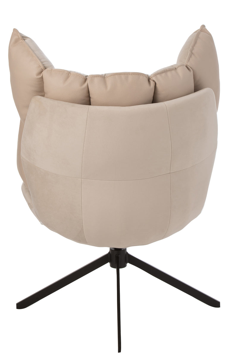 J Line Stoel Relax Kussen Op Frame Textiel/ Metaal Beige - Majorr