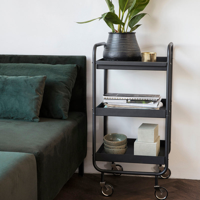 House Doctor Trolley, Roll, Zwart - Majorr