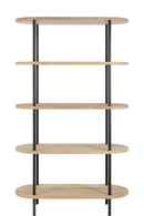 J Line Wandkast Eli 5 Planken Mangohout/ Staal Naturel/ Grijs - Majorr