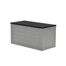 Primo kussenbox - kunststof - 680L - 146,4x71x74,9 cm - donkergrijs - zwart - Majorr