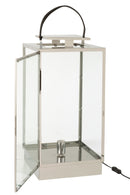 J Line Lantaarn Lamp Metaal/ Glas Zilver - Majorr
