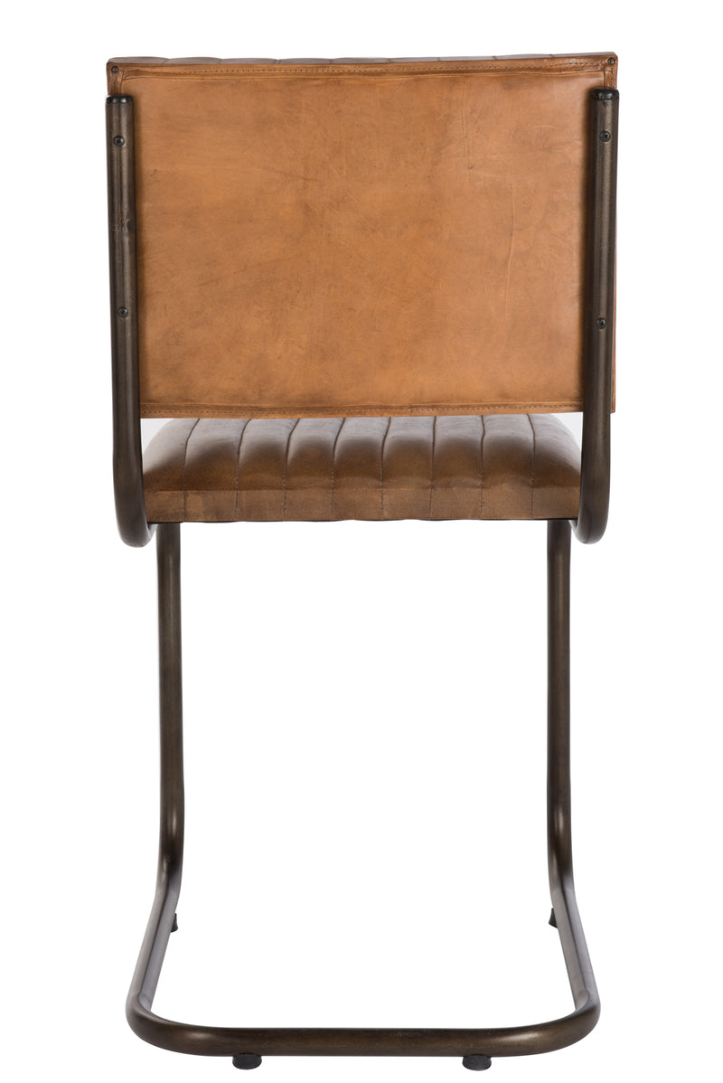 J Line Eetkamerstoel Modern Leder/ Metaal Cognac - Majorr