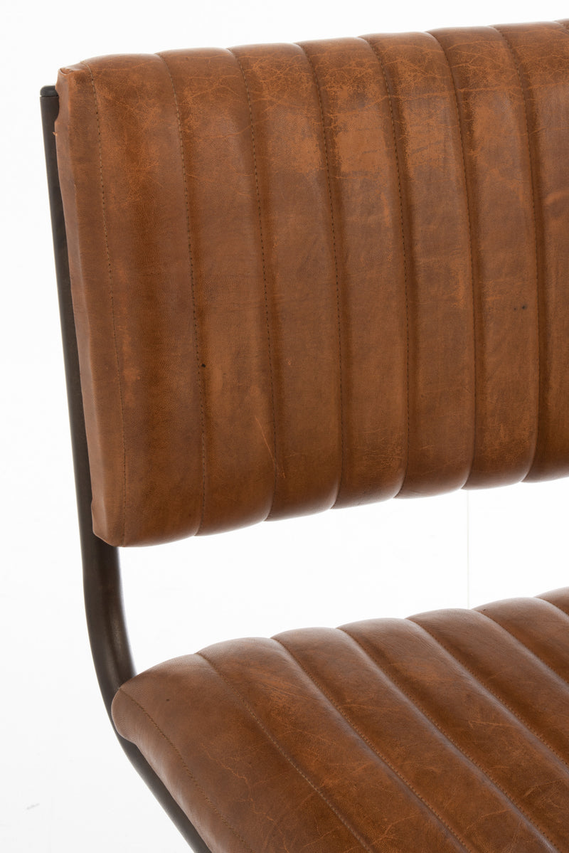 J Line Eetkamerstoel Modern Leder/ Metaal Cognac - Majorr