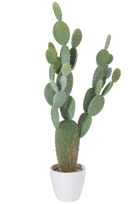 J Line Cactus+Pot Plas Gr/ Metaal Wit XL - Majorr