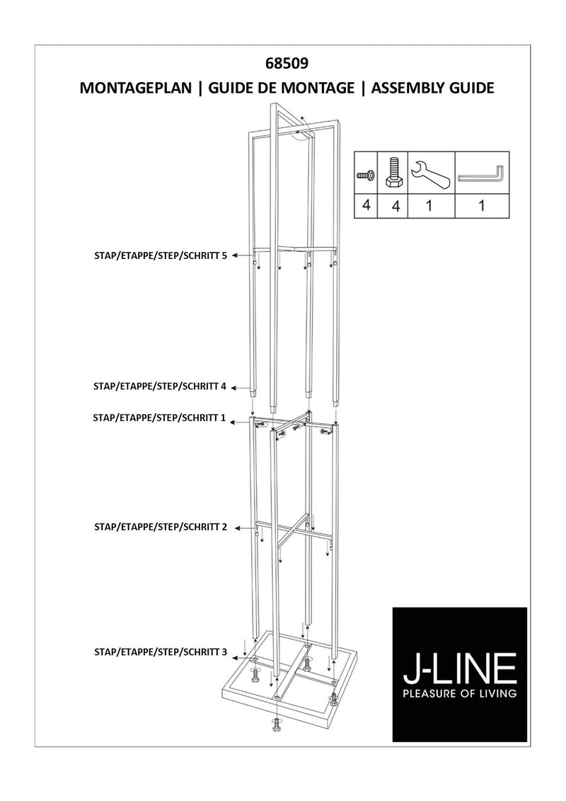 J Line Kussenrek Metaal Zwart - Majorr