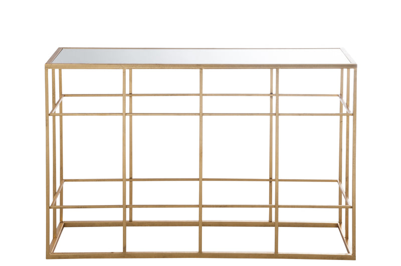 J Line Console Spijlen Metaal/ Glas Goud - Majorr