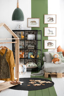 J Line Tapijt Rond Jute Zwart - Majorr