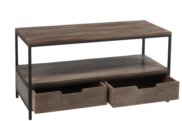 J Line Salontafel Hout/ Metaal Bruin+Zwart - Majorr