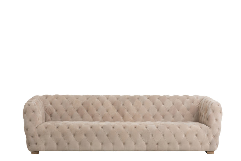 J Line Sofa 3 Zit Knopen Suede Beige - Majorr