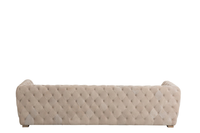 J Line Sofa 3 Zit Knopen Suede Beige - Majorr