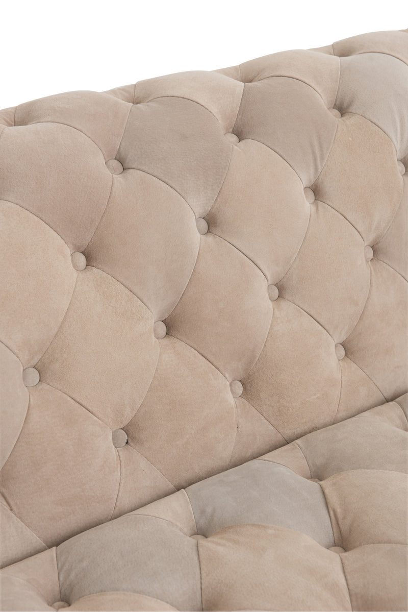 J Line Sofa 3 Zit Knopen Suede Beige - Majorr