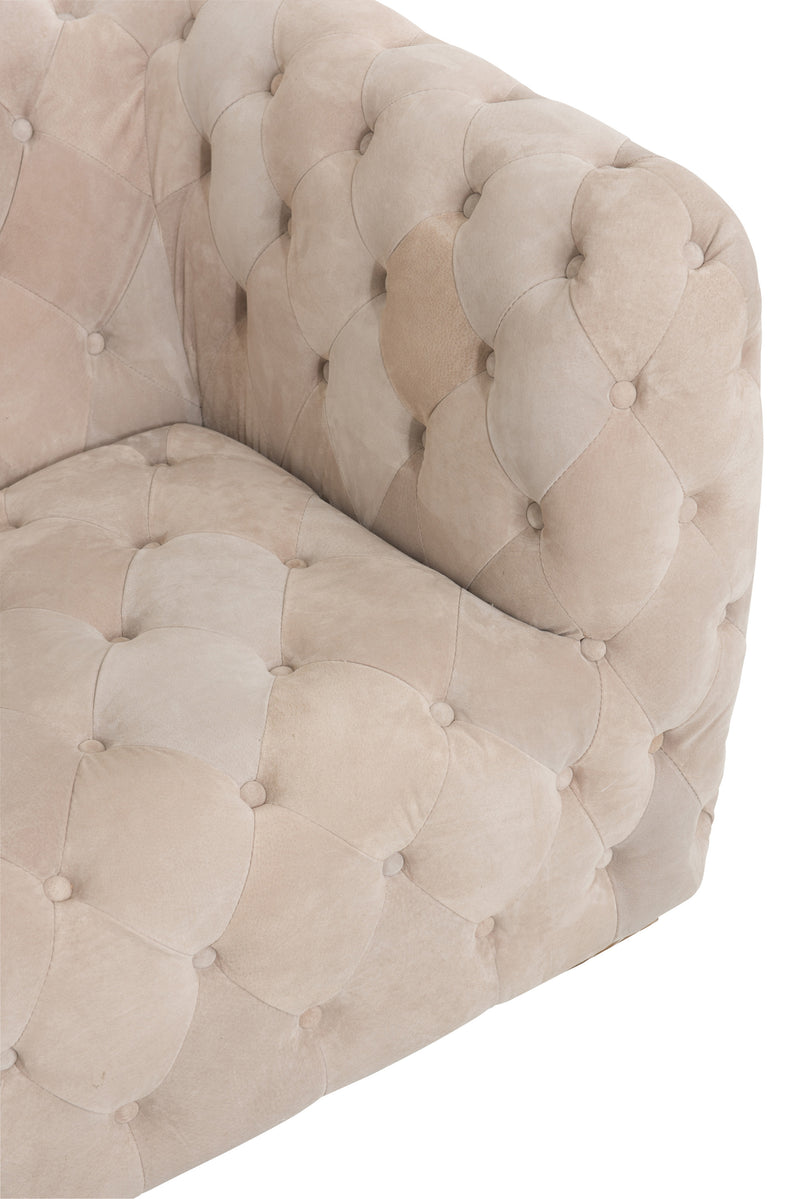 J Line Sofa 3 Zit Knopen Suede Beige - Majorr