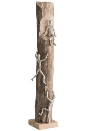 J Line Figuur 3 Klimmers Hout/ Aluminium Naturel/ Zwart - Majorr